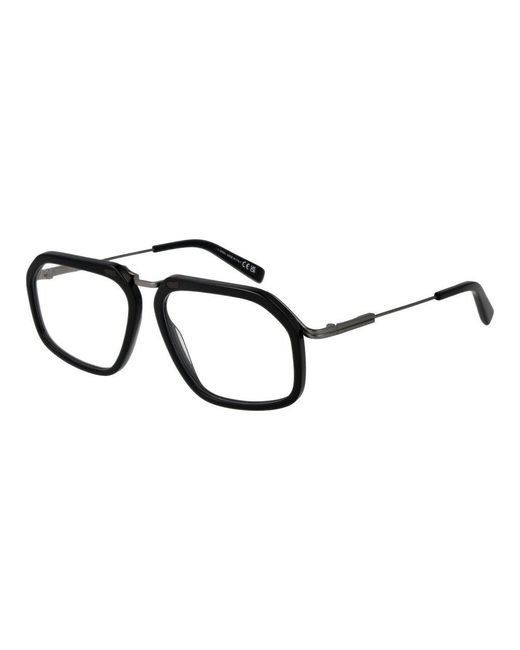 Zegna Black Metal Glasses (frames) for men
