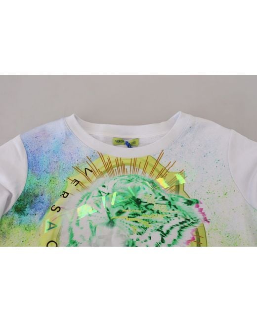 Versace Jeans Gray Graphic Print Long Sleeves Sweater