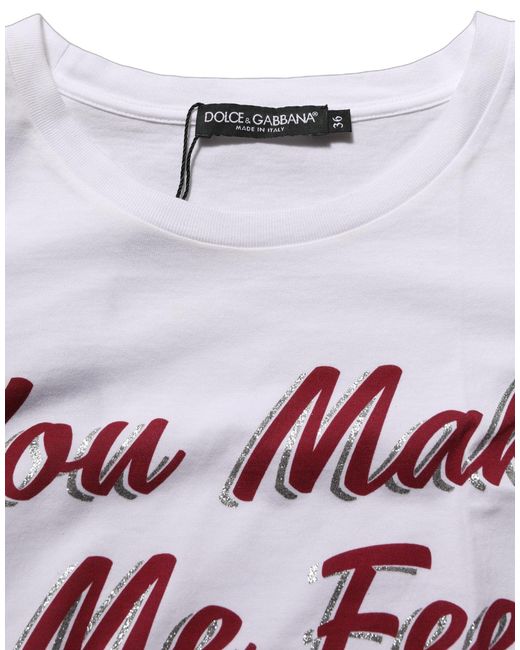Dolce & Gabbana Multicolor White Graphic Print Cotton Crew Neck T