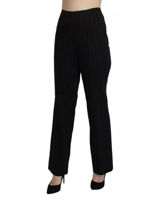 Bencivenga Black High Waist Straight Dress Trouser Pants