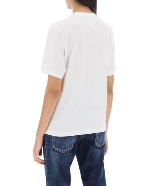 DSquared² White Easy Fit T Shirt With Graphic Print