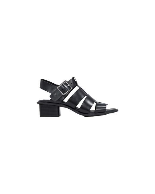 Calvin Klein Black Polyester Flat Sandals
