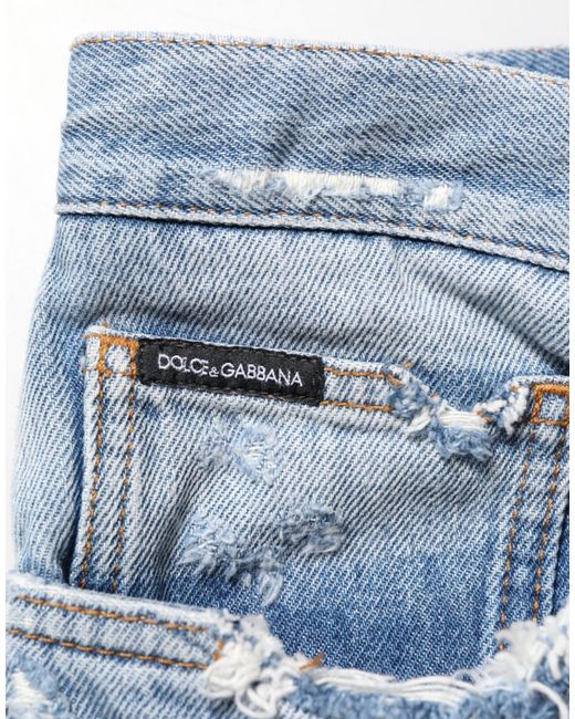 Dolce & Gabbana Blue Distressed Denim Jeans for men