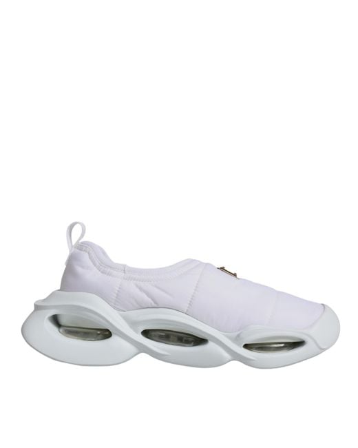 Dolce & Gabbana White Padded Fabric Low Top Sneakers Shoes