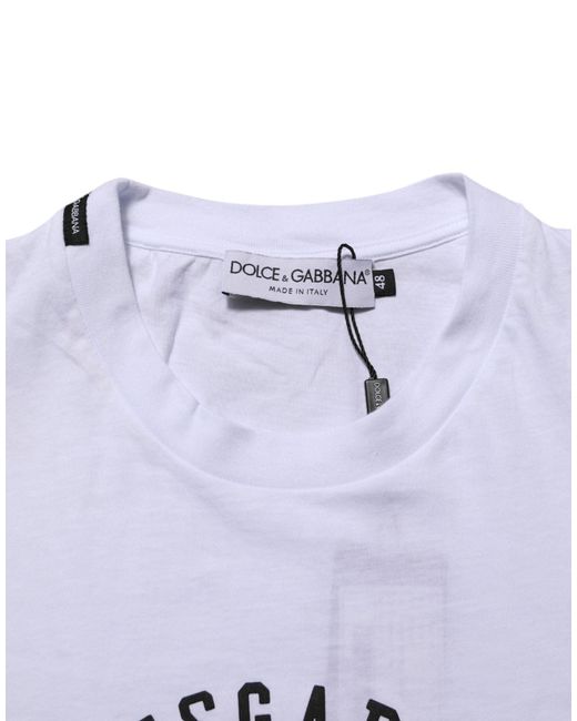 Dolce & Gabbana White Logo Graphic Tee for men
