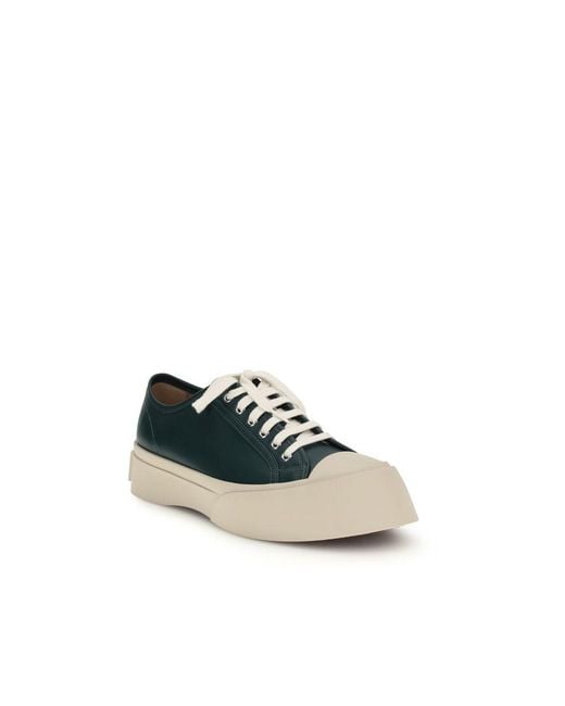 Marni Blue Black Calf Leather Bos Taurus Platform Sneakers for men