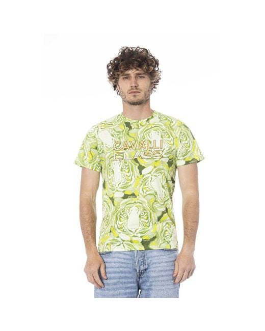 Roberto Cavalli Green Cotton Men T for men