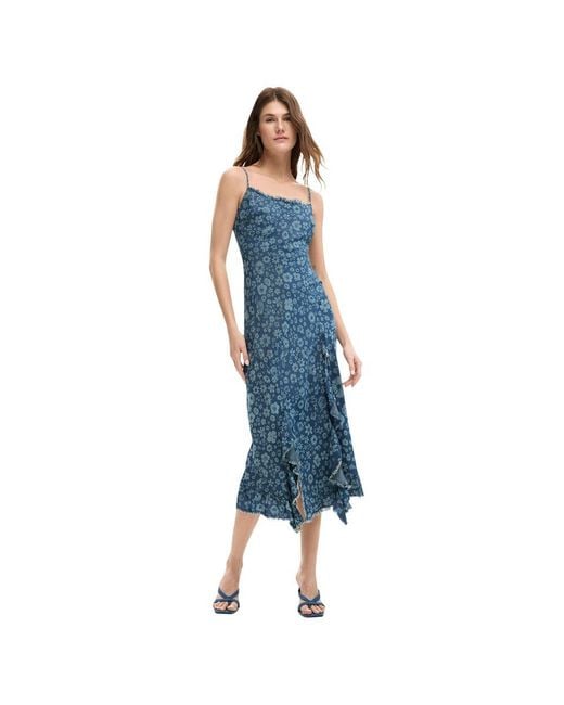 Desigual Blue Lyocell Long Dress