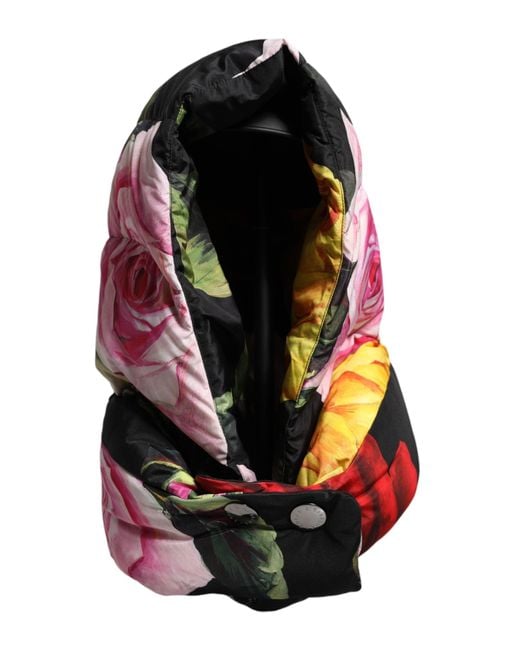 Dolce & Gabbana Red Floral Print Whole Head Wrap Hat