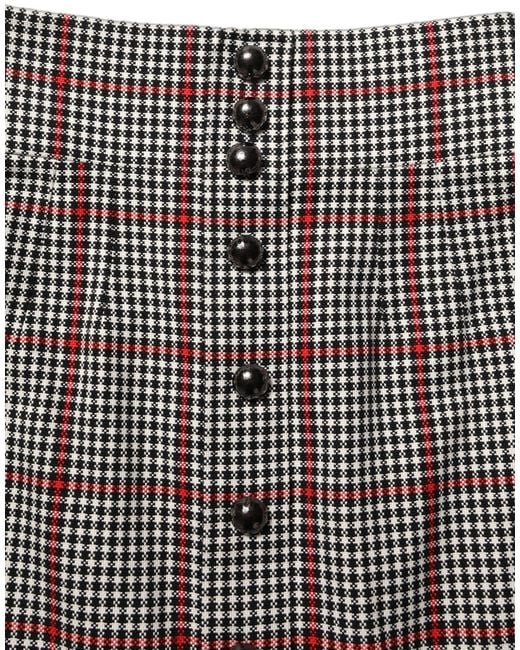 Dolce & Gabbana Black Gray Checkered High Waist A