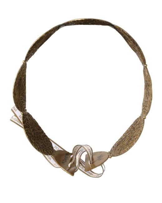 Dolce & Gabbana Brown Gold Tone Brass Coin Metal Waist Cintura Belt