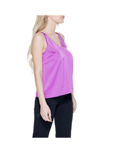 VILA CLOTHES Purple Pink Polyester Top