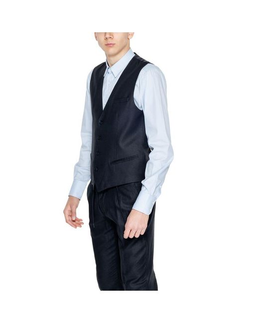 Antony Morato Blue Linen Vest for men
