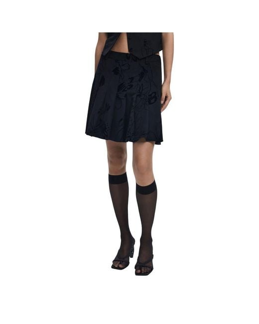 Desigual Black Polyester Mini Skirt