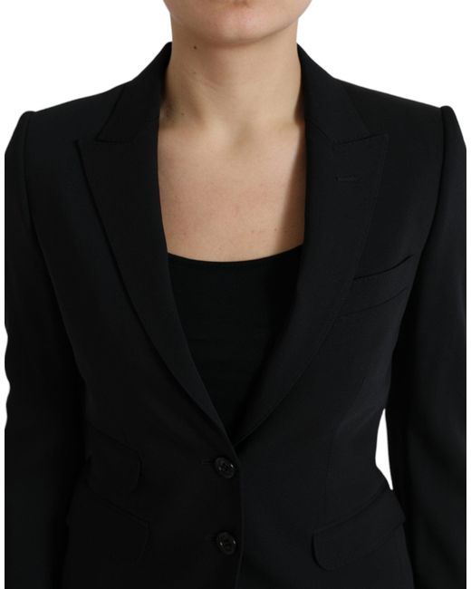 Dolce & Gabbana Black Wool Single Breasted Blazer Coat Jacket