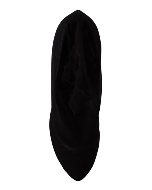 Dolce & Gabbana Black Elegant Stretch Socks Boots