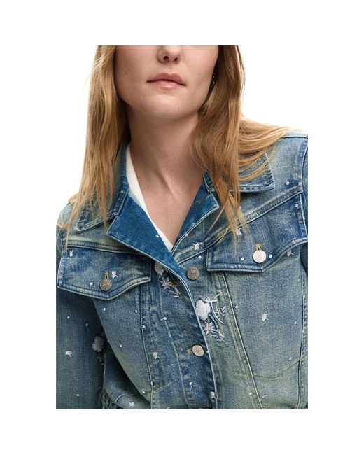 Desigual Blue Elastane Jacket