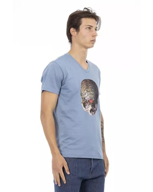 TRUSSARDI ACTION Light Blue Cotton Men T for men