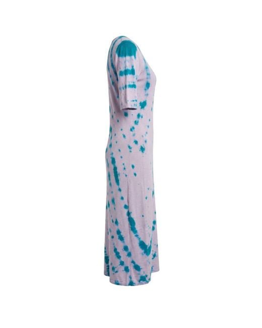 Malo Blue Purple Cotton Dress