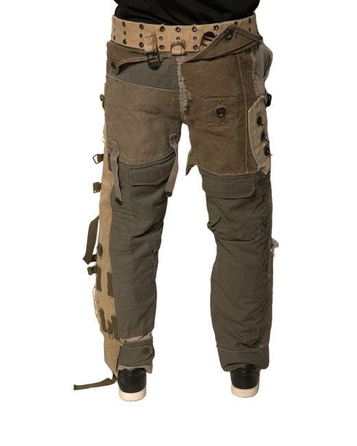 Dolce & Gabbana Natural Multicolor Reconstructed Flight Cargo Pants for men