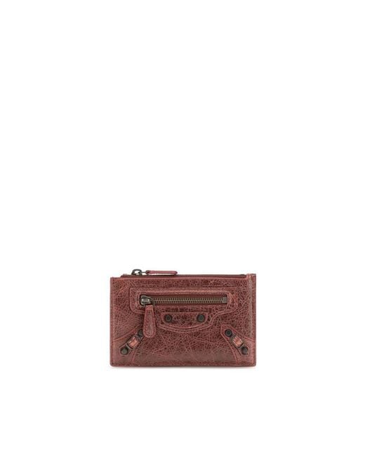 Balenciaga Purple Bordeaux Lamb Ovis Aries Aries Wallet
