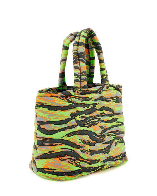 ERL Green Camouflage Puffer Bag for men