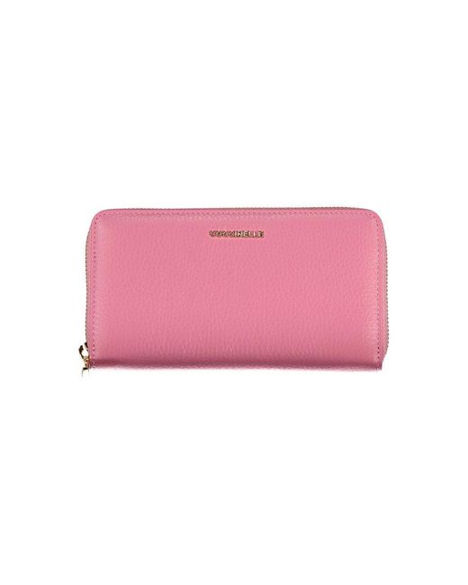 Coccinelle Pink Elegant Leather Wallet With Ample Space