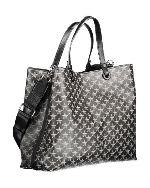 Byblos Gray Chic Two-Handle Bag With Contrasting Details