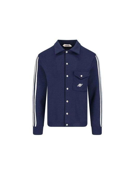 Autry Blue Nylon Cardigan for men