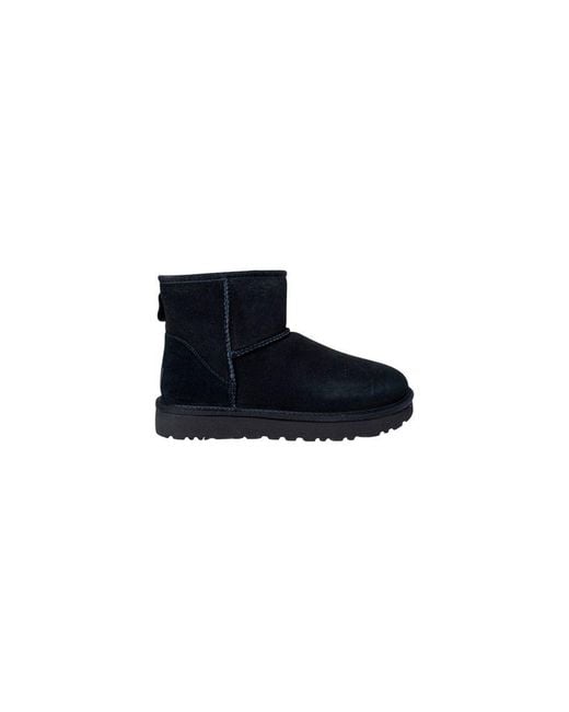 Ugg Blue Black Suede Leather Ankle Boots