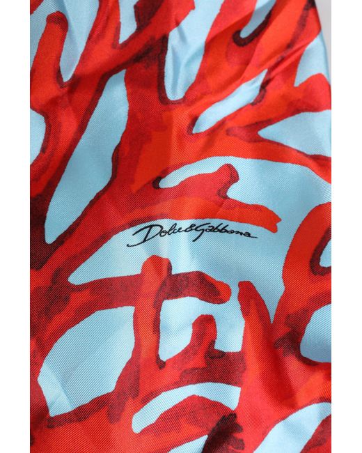 Dolce & Gabbana Blue Red Coral Print Wrap Robe Coat Jacket for men