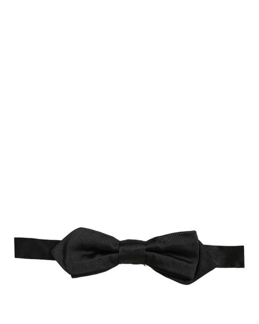Dolce & Gabbana Men Black 100% Silk Adjustable Neck Papillon Bow Tie for men
