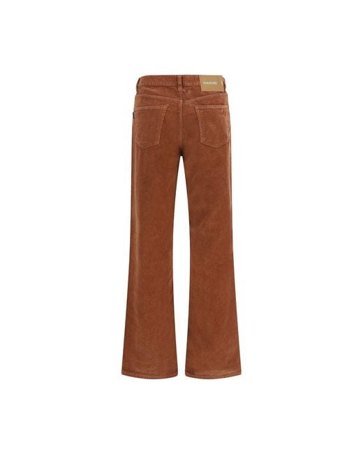 Haikure Brown Cotton Casual Pants