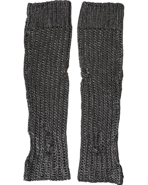 Dolce & Gabbana Black Viscose Knitted Finger Less Gloves
