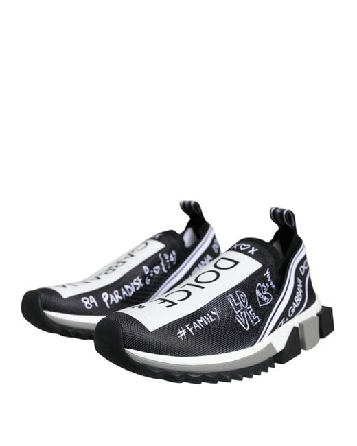 Dolce & Gabbana Multicolor Black White Sorrento Low Top Sneakers Shoes
