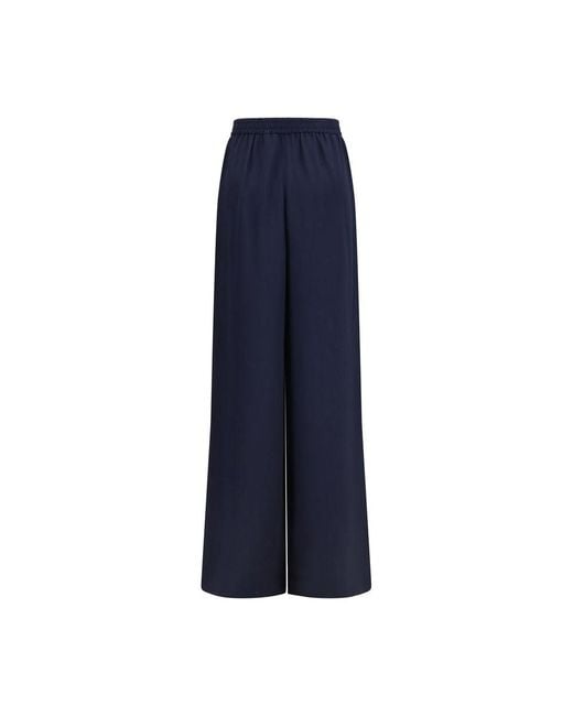 Max Mara Blue Silk Casual Pants