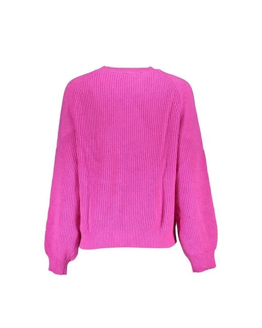Desigual Pink Chic Turtleneck Sweater With Contrast Detailing