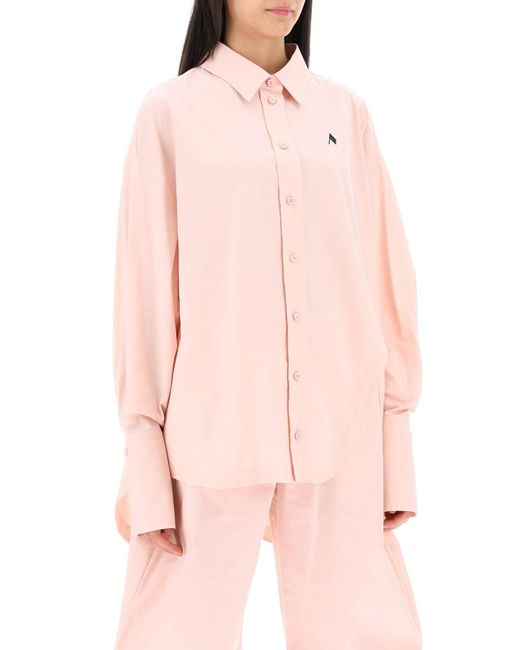 The Attico Pink Diana Oversized Asymmetric Shirt