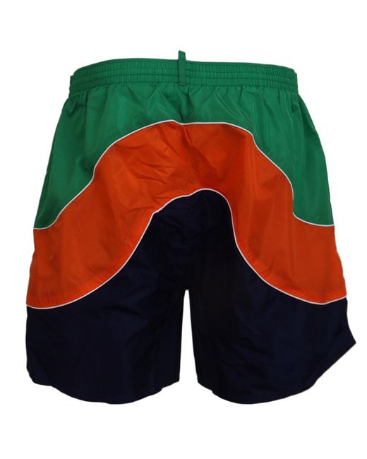 DSquared² Blue Dsqua² Logo Print Beachwear Swimwear Short for men