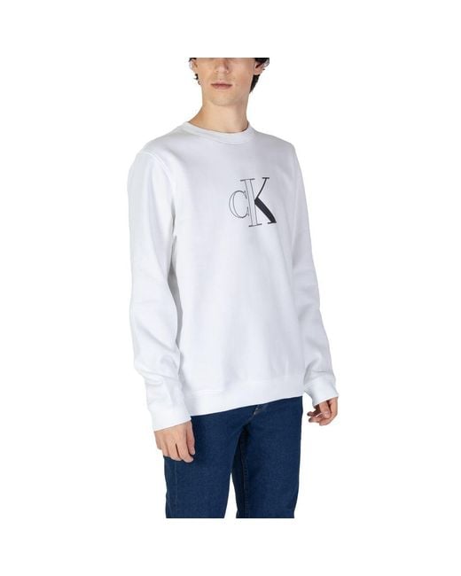 Calvin Klein White Polyester Sweater for men