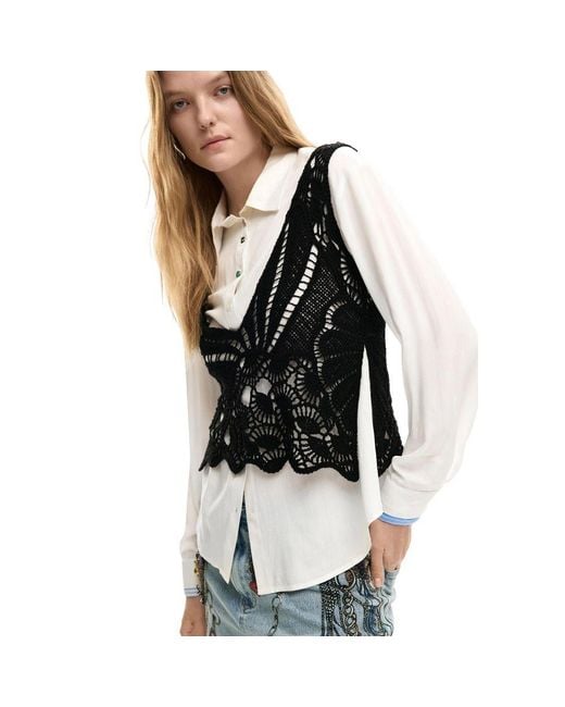 Desigual Black Cotton Blouse