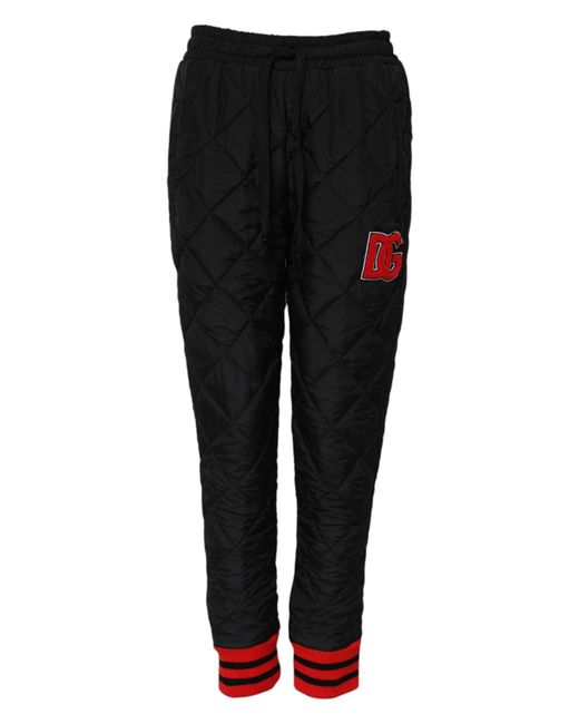 Dolce & Gabbana Black Faux Leather Straight Pants