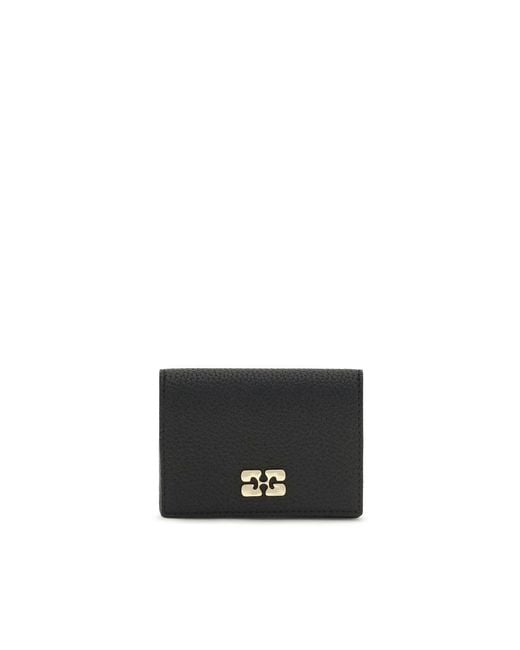 Ganni Black Recycled Polyester Wallet