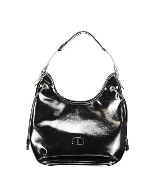 Twinset Black Twinset Polyethylene Hobo Bag