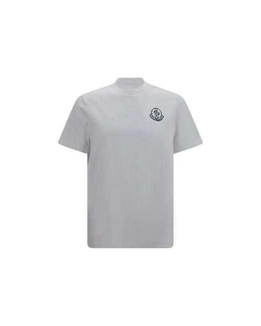 Moncler Gray White Cotton T for men