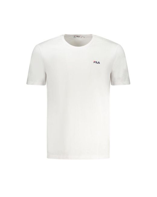 Fila White Blue Cotton T for men