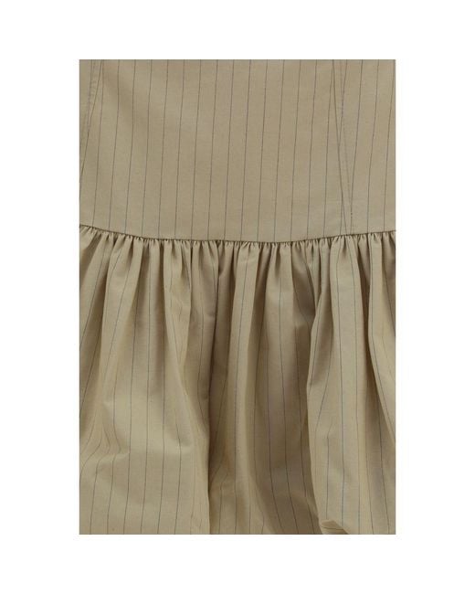 Ganni Natural Beige Cotton Mini Skirt