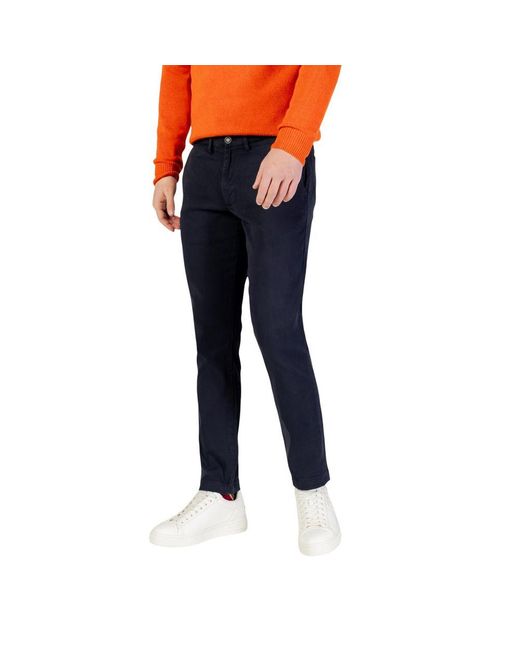 Borghese Blue Cotton Skinny Pants for men