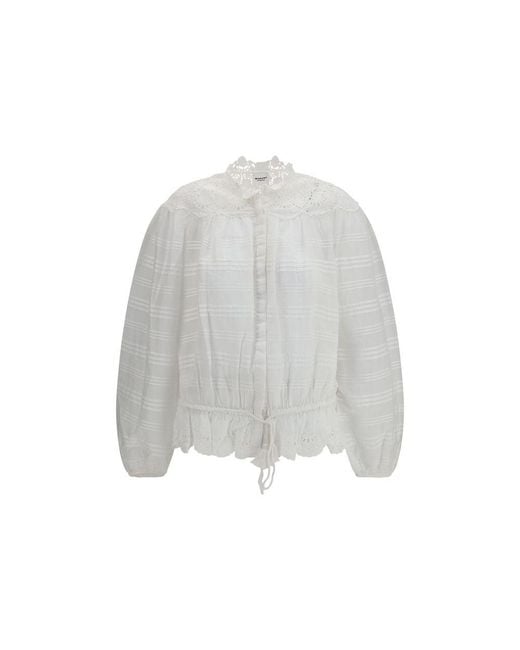 Isabel Marant Gray White Polyester Blouse