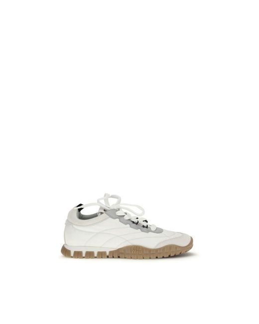Miu Miu White Polyamide Athletic Sneakers